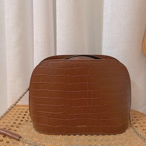 Beautiful brown leather croco effect bag from French Parisian brand Sézane.